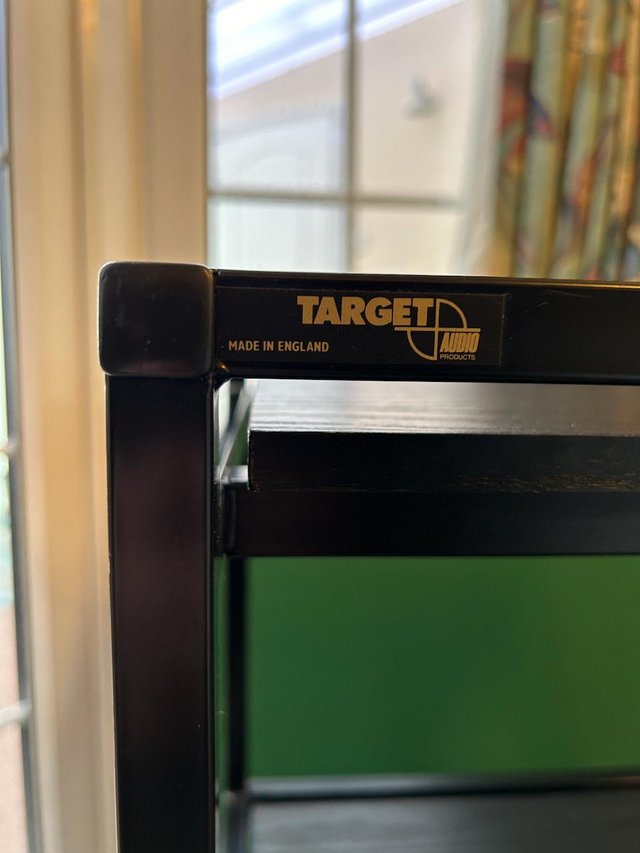 Preview of the first image of TARGET AUDIO TT3 HI-FI STAND, Black with adjustable spikes.