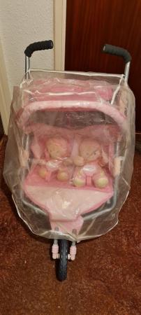 Image 3 of Dolls baby born twin pushchair