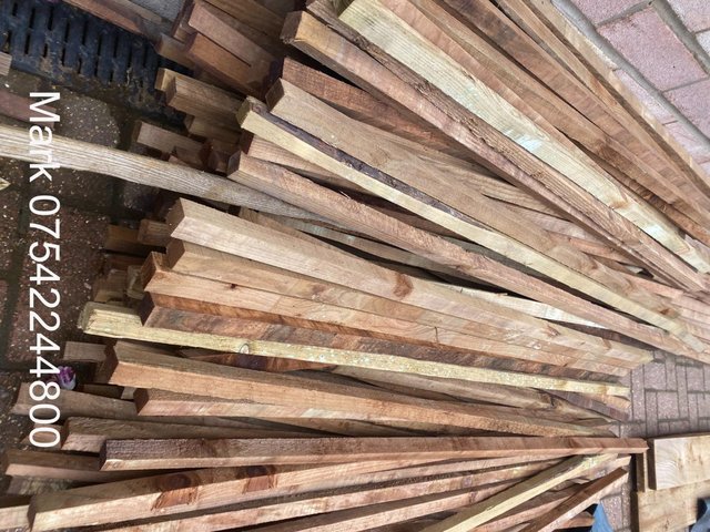 Preview of the first image of 50 x 3 foot 8 inch long - 1 x 1 inch Treated trellis Timber.