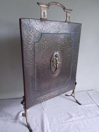 Image 4 of Art Nouveau Copper & Brass fire screen, nice patina (A)