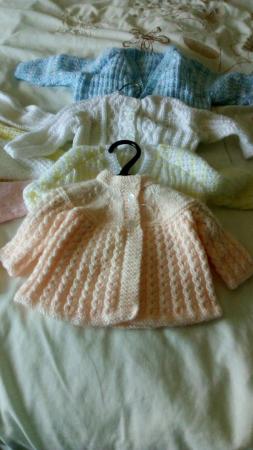 Image 2 of Baby Cardigans Hand Knitted proceeds to St Peters Hospice