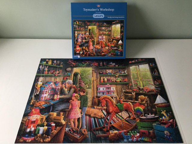 Preview of the first image of Gibson 1000 piece jigsaw titled Toymaker's Workshop..