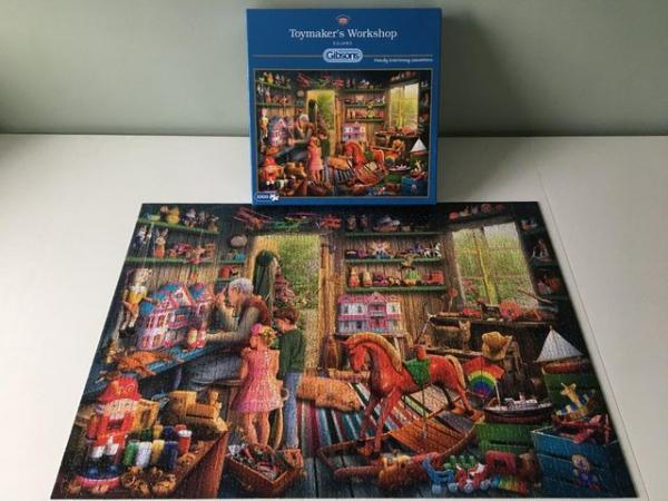 Image 1 of Gibson 1000 piece jigsaw titled Toymaker's Workshop.