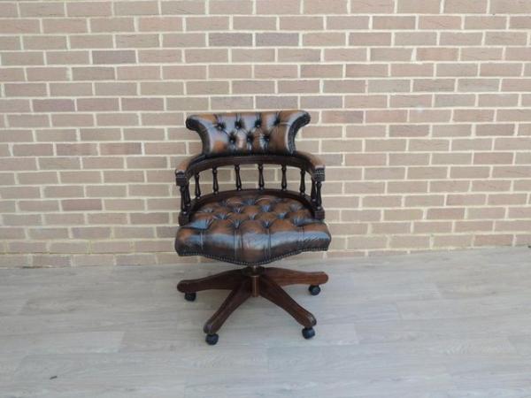 Image 1 of Golden Brown Chesterfield Captains Chair (UK Delivery)