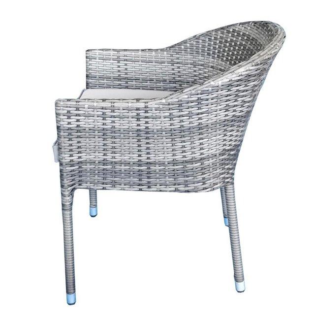 Preview of the first image of Emily Rattan Stacking Chair in Grey.