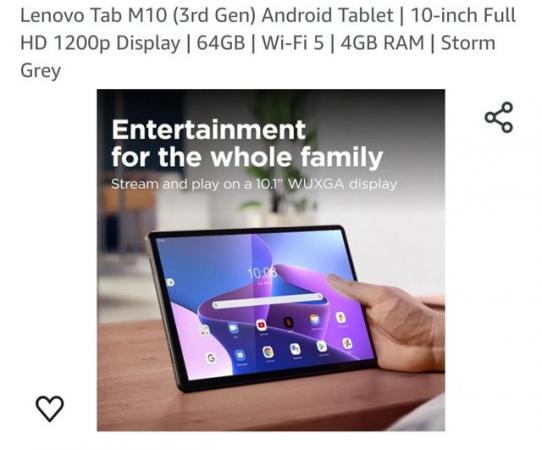 Image 3 of Lenovo Tab M10 (3rd Gen) Android Tablet | 10-inch Full HD 12