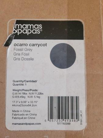 Image 2 of Mamas & Papas Occaro Carrycot Fossil Grey. BN. Will post.