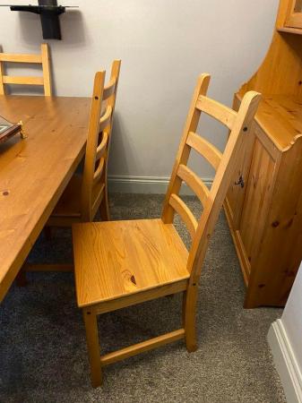 Image 1 of HEAVY PINE DINING TABLE AND 6 CHAIRS