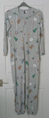 Image 1 of Lovely Grey Festive Onesie By Divided - Size EUR 40 (Uk 14)