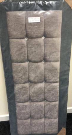 Image 1 of DOUBLE GREY AND BROWN CHENILLE WITH DIAMONTES HEADBOARD
