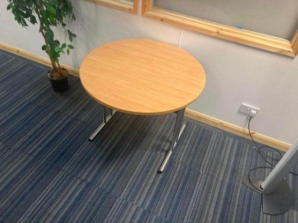 Image 3 of Wooden Foldable circular office/meeting/boardroom table