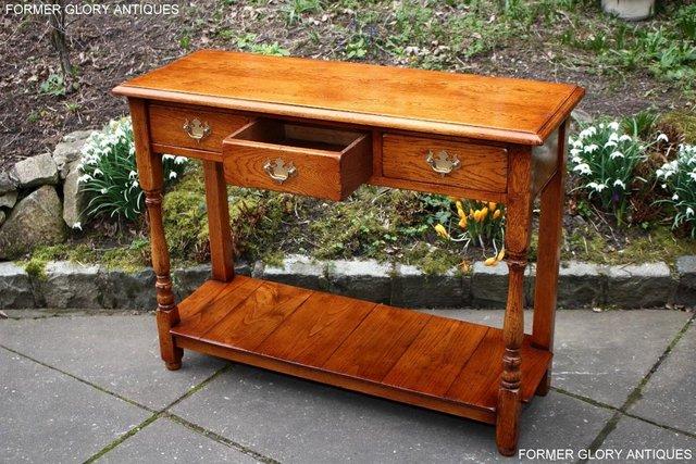 Image 24 of SOLID OAK HALL LAMP PHONE TABLE SIDEBOARD DRESSER BASE STAND