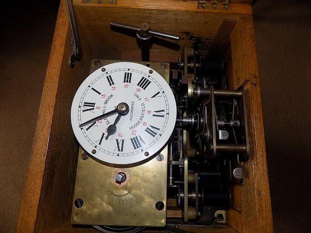 Preview of the first image of Vintage Time Recording clock Gledhill Brooks.