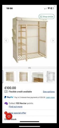 Image 1 of Triple canvas Wardrobe with Shelves