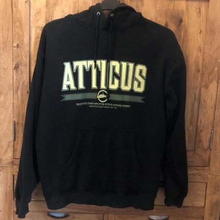 Image 1 of ATTICUS BLACK hoodie, pocket. Cotton. S. Chest approx 40-42"