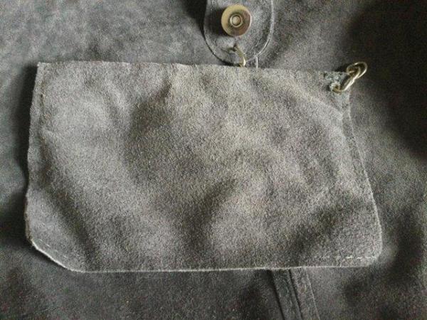 Image 11 of BORSE IN PELLE Dark Grey Suede Leather LARGE Slouch Hobo Bag