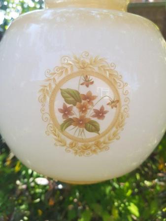 Image 2 of vintage mid century large glass pendant light shade