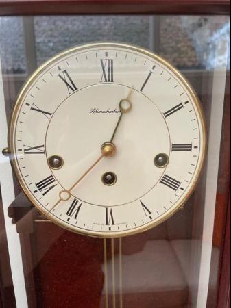 Image 2 of Vintage Schmeckenbecher Wall Clock Mahogany Case Brass Fitti