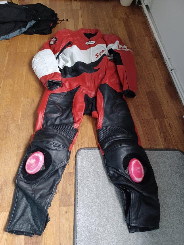 Preview of the first image of Imola Sportex one piece leathers.