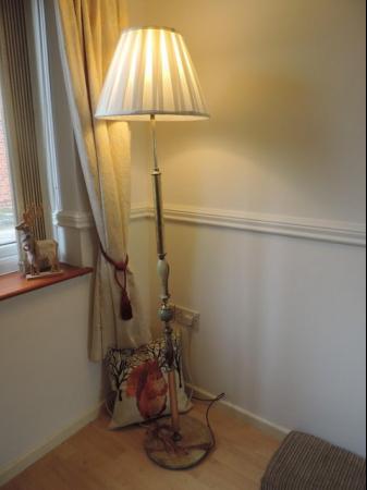 Image 3 of Vintage Green Marble Large Standard Lamp+Shade.