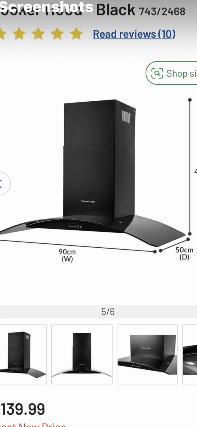 Preview of the first image of Russell Hobbs chimney hood.