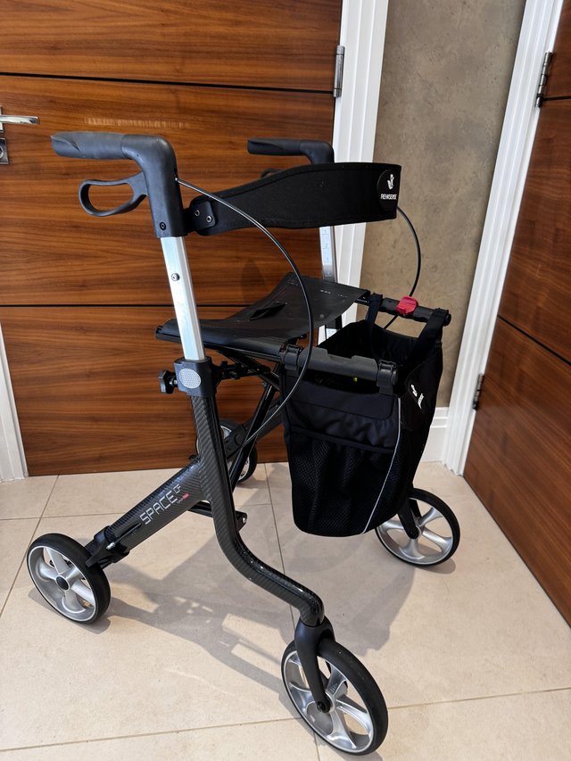 Preview of the first image of Rehasense Space Lightweight Rollator with Carbon Frame.