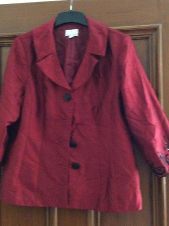 Image 2 of Claret red occasion dress and jacket size 18