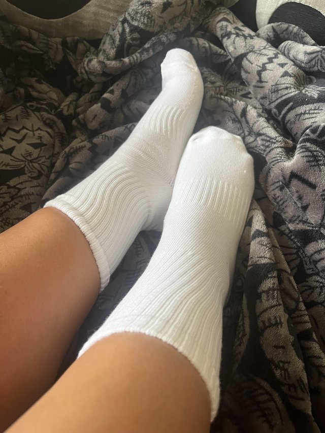 Preview of the first image of White crew socks- Gym wear..