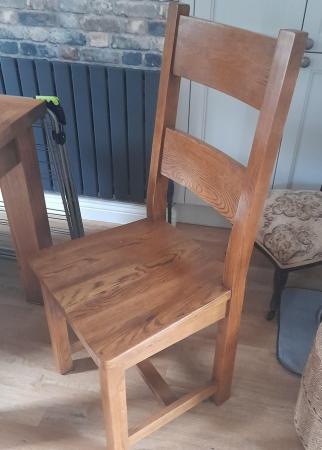 Image 2 of Solid oak 3ft x 3ft & 2 solid chairs ,