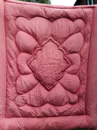 Image 2 of Vintage feather eiderdown in rose satin