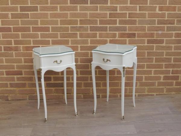 Image 7 of Pair of French Tall Bedside Tables (UK Delivery)
