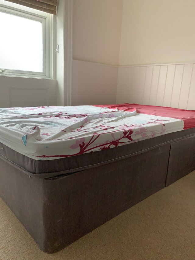 Preview of the first image of Small double divan bed and mattress.