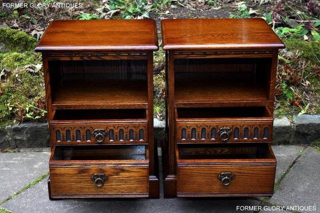 Image 96 of A PAIR OF OLD CHARM LIGHT OAK BEDSIDE CABINETS LAMP TABLES