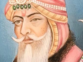 Image 4 of ' The Tiger of The Punjab ' Ranjeet Singh miniature painting