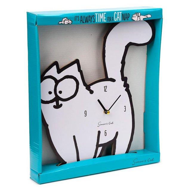 Preview of the first image of Decorative Simon's Cat Shaped Wall Clock. Free uk postage.