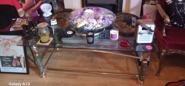 Preview of the first image of BEAUTIFUL MOROCCAN GLASS COFFEE TABLE.