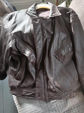 Image 3 of Men's leather flying style jacket size 44