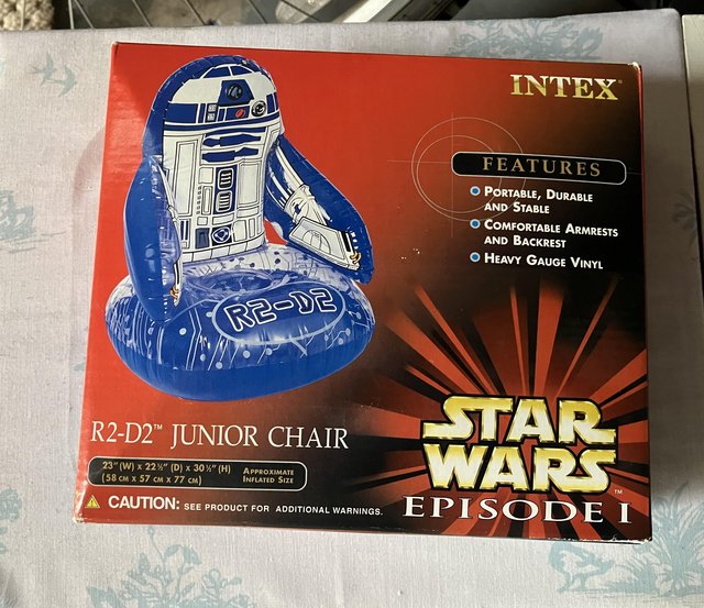 Preview of the first image of Star Wars R2-D2 Junior Inflatable Chair Intex Vinyl Vtg Ep1..