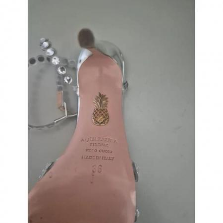 Image 1 of silver glitter aquazzura heels
