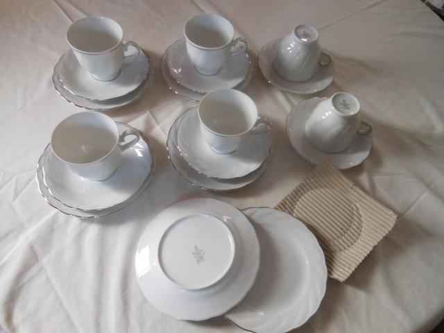 Preview of the first image of Tea Set White Porcelain 18 Piece Winterling German NEW.