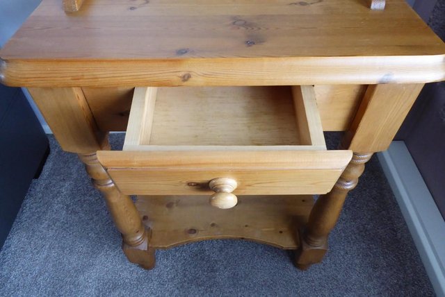 Image 3 of Solid Pine Telephone Table in Waxed Pine
