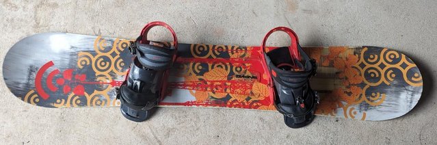Image 2 of snowboard, boots, bindings & board bag for sale
