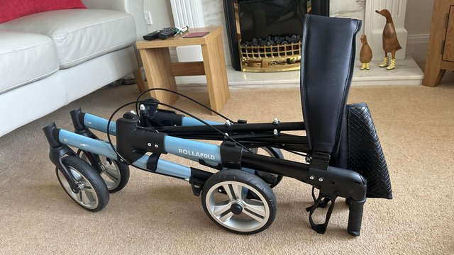 Image 2 of Rollafold Walker with seat & Brakes. Hardly used