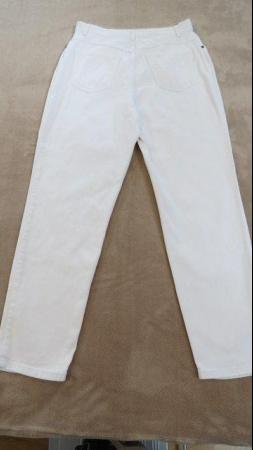 Image 1 of Ladies M&S White Denim Jeans Size 12