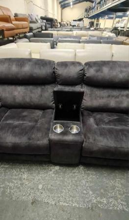 Image 6 of Radley Decent charcoal fabric manual recliner sofa