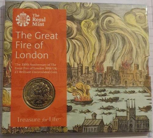 Image 2 of Royal Mint 350th Anniversary of The Great Fire of London £2