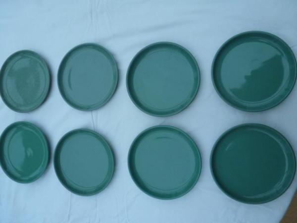 Image 1 of Green Denby 6.5 inch diameter 8 side plates 6.5 side plates