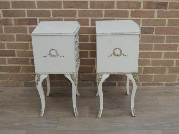 Image 19 of Pair of French Tall Bedside Tables 3 drawers (UK Delivery)