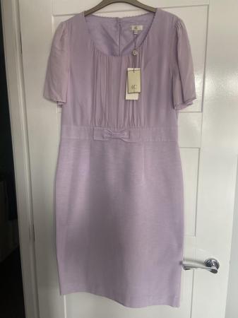 Image 1 of BNWT Size 12 Lilac Silk Blend Dress & Coat Country Casuals