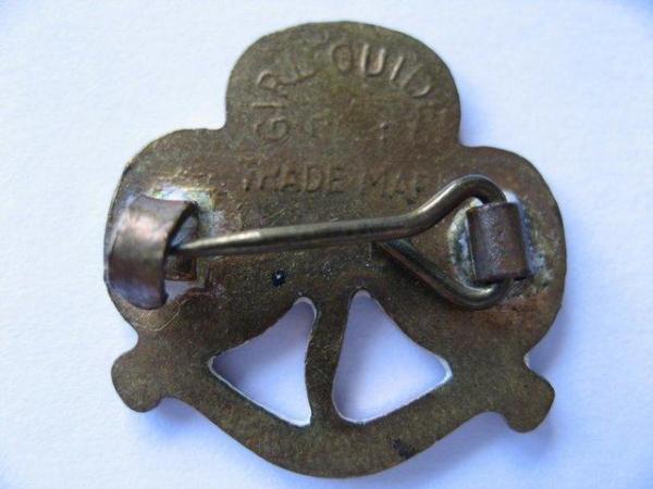 Image 3 of Brass Girl Guides Trefoil Badge Brooch Pin from the late 70’